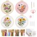 VynyQoo 4pcs Borduursets voor met bloemenpatroon