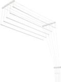KADAX Plafondwasdroger, wasdroger voor het plafond met 5 stangen, wanddroger met stalen spijlen, plafonddroger, draagvermogen tot 10 kg (wit/110 cm)