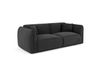 Canapé 3 places en tissu tramé toucher doux anthracite foncé
