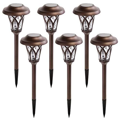 GIGALUMI Zonne Pathway Lights Outdoor, 6 STKS Super Heldere Hoge Lumen Zonne Aangedreven Led Tuin Lichten voor Gazon, Patio, Yard