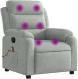 vidaXL - Massagestoel - lichtgrijs - fluweel