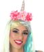 Atosa Verkleed haarband Unicorn/Eenhoorn - roze gekleurd - meisjes/dames - met bloemen