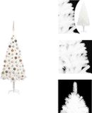 vidaXL Kunstkerstboom - PE Naalden - 150 cm - Met LED-verlichting - Wit - USB-aansluiting