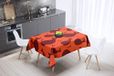Bonamaison Tafelkleed, Anti-Mold, Sneldrogend, Waterdicht, 100% Polyester Tafellaken, Oranje Bordeaux, 140 x 140 Cm