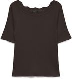 Vero Moda Trui Vmida 2/4 Boatneck Pullover 10347338 Choclate Torte Dames Maat - M