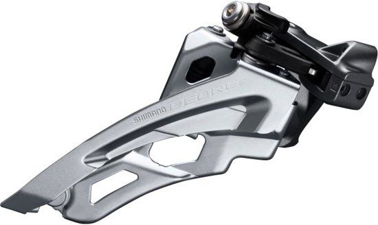 Shimano Deore FD-M6000 Voorderailleur 3x10s Side Swing Klem Diep Zwart/Zilver 66-69°