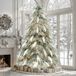 YITAHOME Kunstkerstboom met veren, 183 cm, voorverlichte polyethyleen kerstboom met 30 witte veren, 355 takken, 400 leds, warmwit, groen, gevlokt, voor woonkamer, kantoor, decoratie