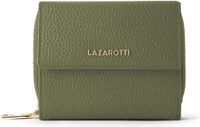 Lazarotti Bologna Leather Wallet With 8 Card Slots Olive olijfgroen