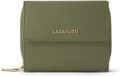 Lazarotti Bologna Leather Wallet With 8 Card Slots Olive olijfgroen