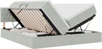vidaXL LED-opbergbed met matras, lichtgrijs, 180 x 200 cm, fluweel