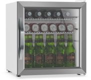 Klarstein Drankkoelkast met Glazen Deur - 47 Liter Mini-Drankkoelkast, LED-Verlichting, Dubbel Glas, Verstelbare Planken, 0-13 °C, Onderbouw, Stil