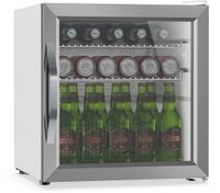 Klarstein Drankkoelkast met Glazen Deur - 47 Liter Mini-Drankkoelkast, LED-Verlichting, Dubbel Glas, Verstelbare Planken, 0-13 °C, Onderbouw, Stil