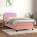 Maison Exclusive - Lit boxspring avec matelas et éclairage LED, rose, 90x190 cm, velours