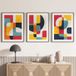 Lot de 3 affiches / posters triptyque - Design géométrique - 3 affiches - 40x50 cm (cadres non fournis) - Photo pleine page