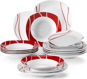 MALACASA Felisa Service de table 18 pièces en porcelaine pour 6 personnes