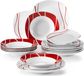 MALACASA Felisa Service de table 18 pièces en porcelaine pour 6 personnes