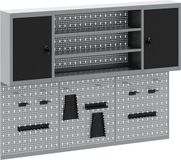 vidaXL Gereedschapskast Set met Plank 6 stuks Zwart Gepoedercoat Staal