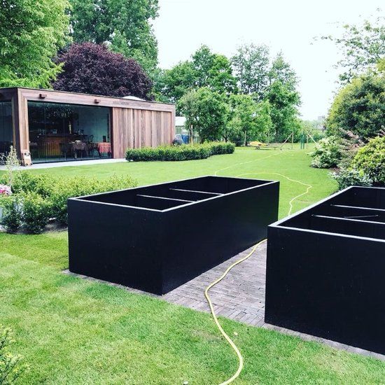 Artus Rechthoekige Aluminium Plantenbak - Zwart - 75x50x54cm