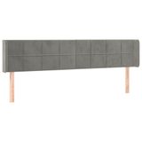 VidaXL Hoofdbord met randen 183x16x78/88 cm fluweel lichtgrijs