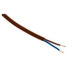 Zenitech - Elektrische Stroomkabel H03VVH2-F 2x0.75mm² - Bruin - 10m