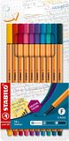 STABILO Point 88 Fineliner 0.4 mm Fashion Colors Kartonnen Etui 10 Stuks