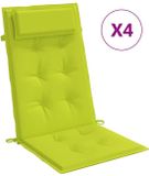 vidaXL Stoelkussens 4 st hoge rug oxford stof heldergroen