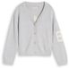 Tom Tailor - Jacquard-vest met opschrift op de achterkant - Maat 140 - Light Stone Grey Melange