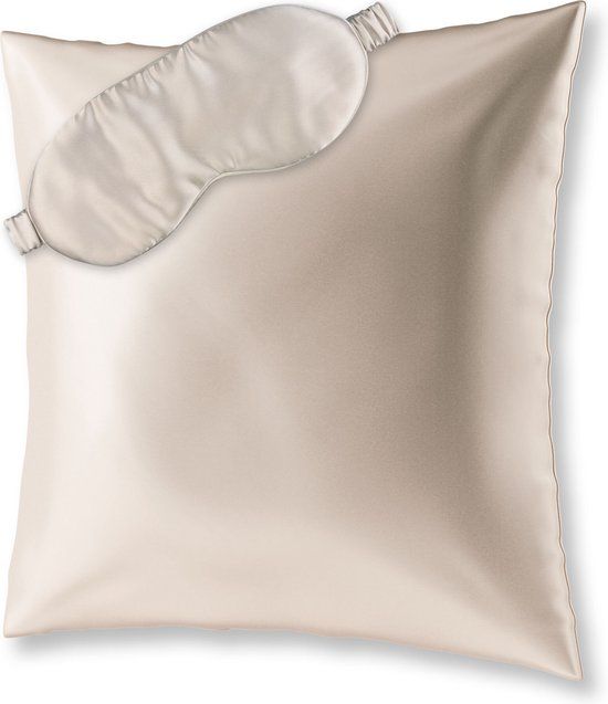 AILORIA BEAUTY SLEEP SET L Zijden kussensloop en slaapmasker beige