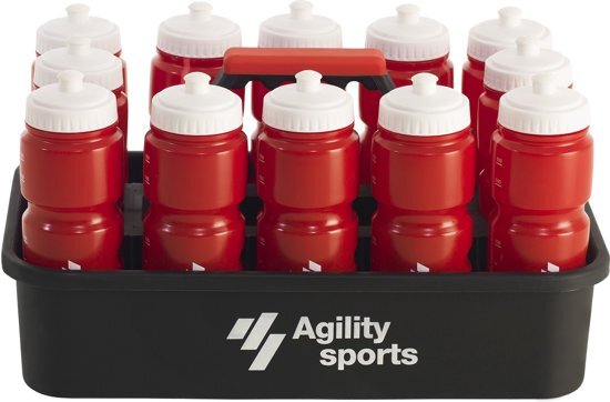 Agility Sports Bidonkrat set rood incl. 12 bidons Bidonhouder Bidon