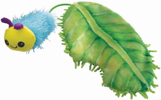 Kong - Flingaroo Rups Met Blad Met Catnip - Blauw - Kat