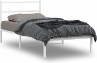 vidaXL Bedframe met hoofdbord metaal wit 100x200 cm