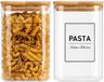 Vivalto Essentials Pot de stockage - 2 pièces - 1.2L - Verre - Couvercle hermétique