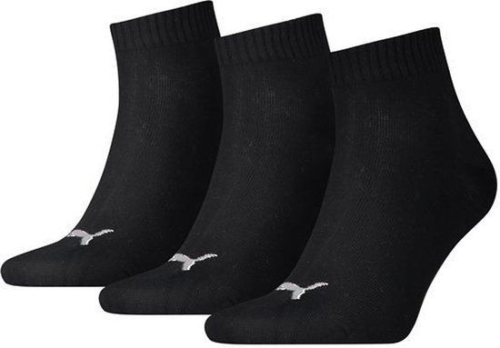 Puma - Unisex Quarter Plain Enkelsokken - 3 Pack - Maat 35-38