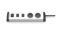 EHMANN USB C/A multilader 0201x0o022301 1x USB-C 65 W snellader + USB-A, 2 x geaarde stopcontacten type F, schakelaar, robuuste kunststof behuizing, bevestigingsmogelijkheid 1,5 m voedingskabel