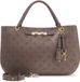 GUESS Carmella Girlfriend Satchel Taupe Logo Schoudertas