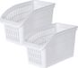 Excellent houseware Réfrigérateur/organisateur de cuisine panier ouvert - 2x - Blanc - plastique - L29 x l13 x H17 cm