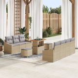 vidaXL Tuinbank Set 10-delig Beige Polywood