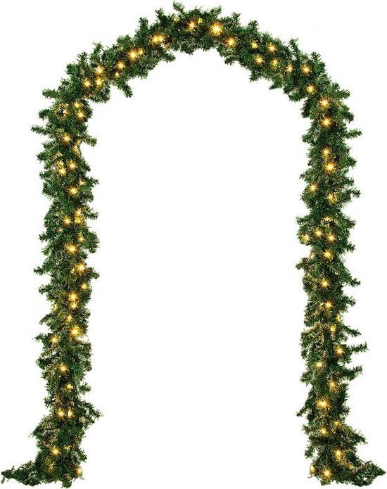 Casaria Kerstguirlande - 5m 100 LED's - Dennennaalden Groen - Warm wit