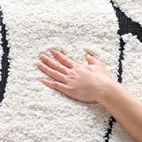 SAFAVIEH Florida Shag Collection Hoge Pool Crème en Zwart Tapijt 91 x 152 cm