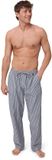 DANISH ENDURANCE Heren Pyjamabroek - 100% Biologisch Katoen - Zachte Geborstelde Voering Loungebroek - Marine streep - Maat L
