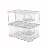 Rotho LOFT Set voorraadbussen 10-delig, kunststof, transparant/wit, 4x 2,1 l, 2x 1,0 l, 4x0,5 l