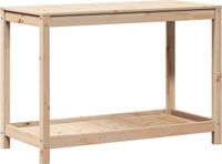 vidaXL Oppottafel met schap 108x50x75 cm massief grenenhout