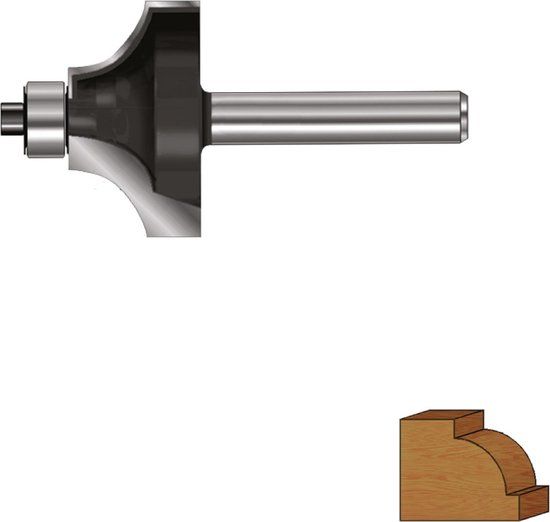 Rotec HM Kwartrondprofielfrees ø24,7 mm R=6 S12