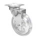 WAGNER Soft zwenkwiel SKATER - diameter Ø 100 mm, bouwhoogte 125 mm, verchroomd staal, transparant, schroefplaat 60 x 60 mm, draagkracht 65 kg - 03108801