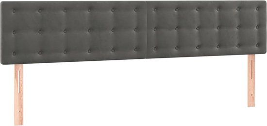 vidaXL Hoofdbord 180x5x78/88 cm Donkergrijs Fluweel