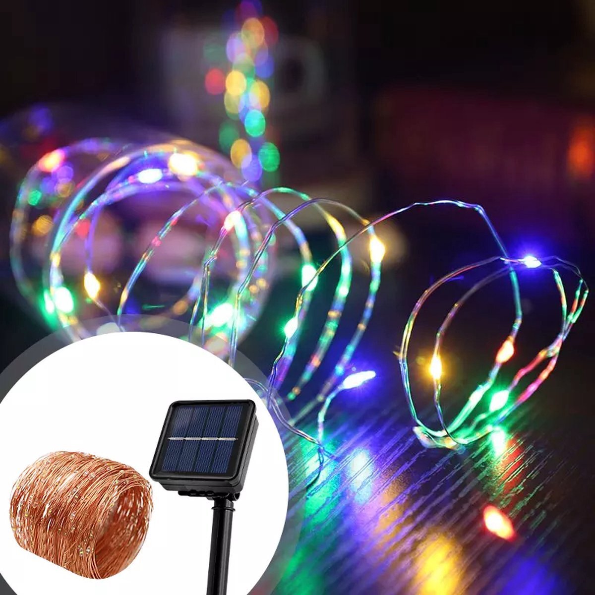 Orion Store -lichtsnoer op solar zonne-energie, Solar boom Verlichting, Tuin versiering, Kerstboom versiering, Boom versiering met zon energie, Decoratie Zonne-energie, verlichting. Kerstboom LED Solar String licht , RGB, 20 meter, 200 led lampen.