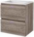 Basic Line Start 46 Badkamermeubelset - 60 x 46 cm - Greeploos - 2 Lades - Acryl Wastafel - 1 Kraangat - Scotch Oak