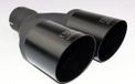 Ulter Sport Uitlaatsierstuk Dubbel - rond/schuin - RVS zwart - 90/55 mm