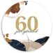 Merkloos / Sans marque WallCircle® Wandcirkel 140x140 cm - Muurcirkel 60 jaar getrouwd