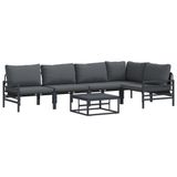 vidaXL Tuinbank Set, 5 zitplekken, Antraciet, Metaal